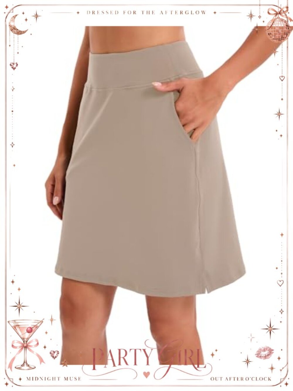 Knee Length Tennis Skort with Pockets High Waisted Athletic Golf Skirt